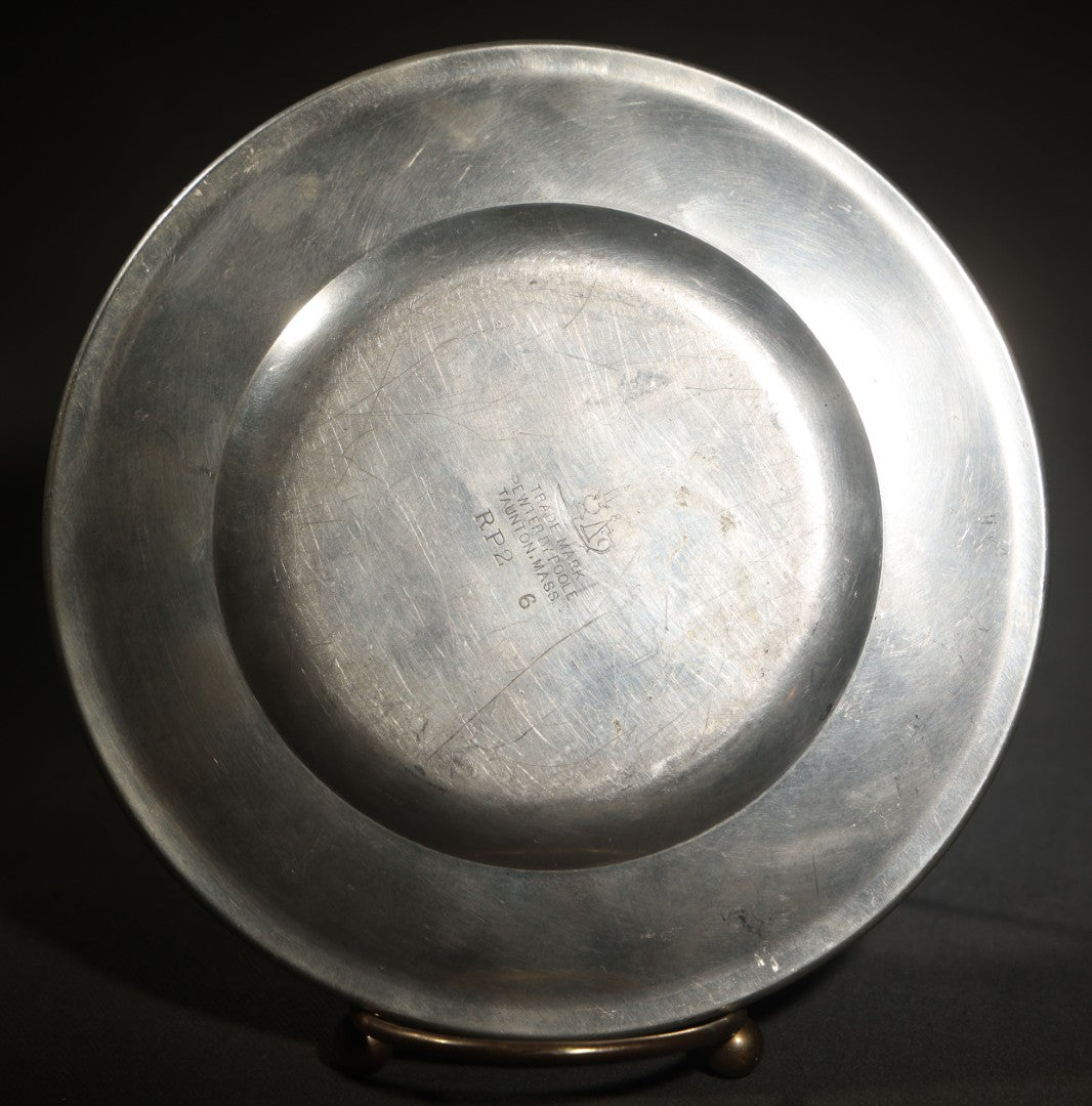 Vintage Poole Pewter Eastern Point Yacht Club 1935 Chowder Race Fish Class 3rd Prize Trophy Plate, Awarded to "DAB," Taunton, Massachusetts