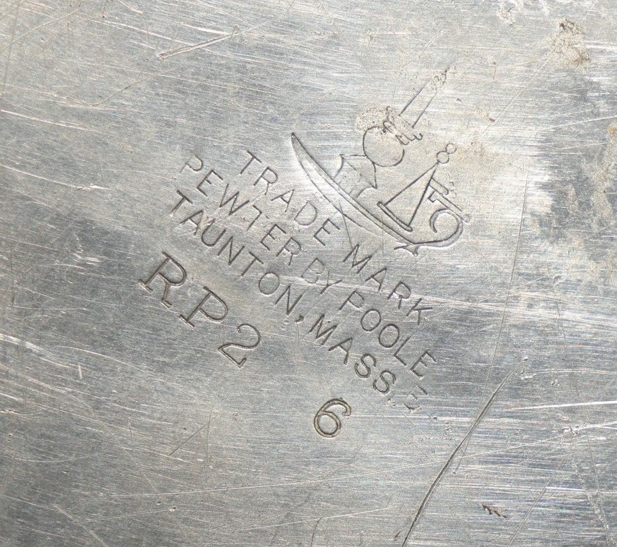 Vintage Poole Pewter Eastern Point Yacht Club 1935 Chowder Race Fish Class 3rd Prize Trophy Plate, Awarded to "DAB," Taunton, Massachusetts