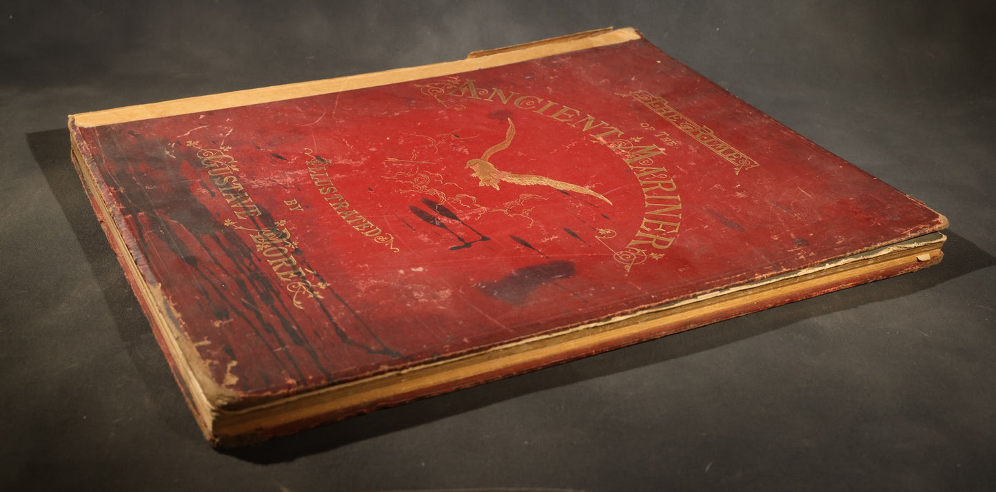 "The Rime of the Ancient Mariner" Antique Illustrated Book by Samuel Taylor Coleridge, Illustrated by Gustave Dore, with Albatross Cover Design