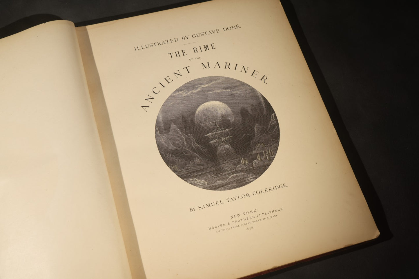 "The Rime of the Ancient Mariner" Antique Illustrated Book by Samuel Taylor Coleridge, Illustrated by Gustave Dore, with Albatross Cover Design