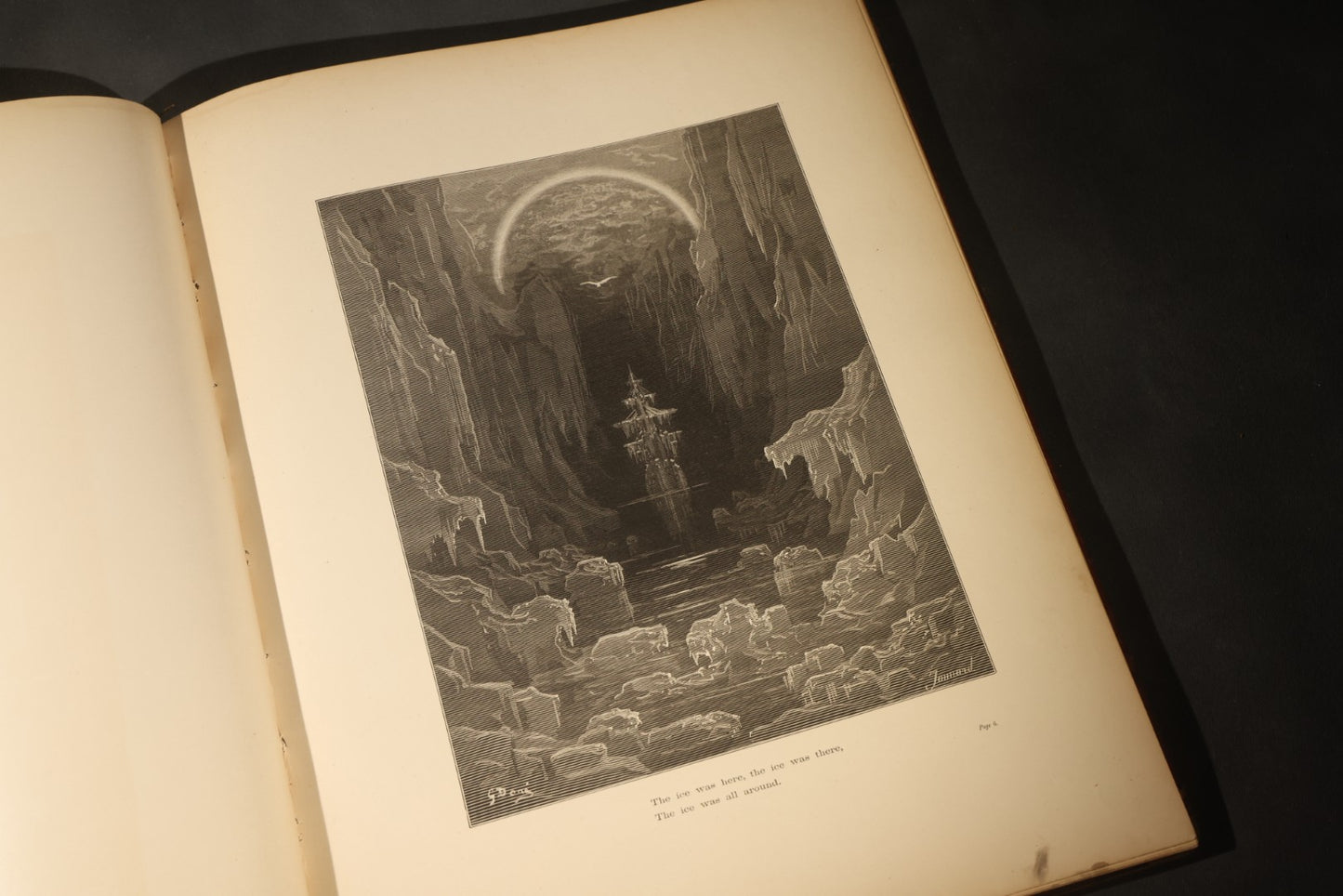"The Rime of the Ancient Mariner" Antique Illustrated Book by Samuel Taylor Coleridge, Illustrated by Gustave Dore, with Albatross Cover Design