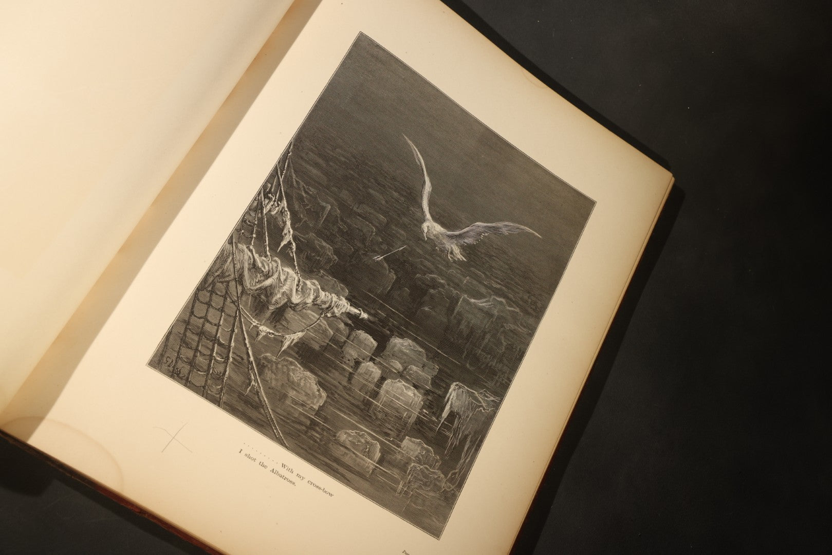 "The Rime of the Ancient Mariner" Antique Illustrated Book by Samuel Taylor Coleridge, Illustrated by Gustave Dore, with Albatross Cover Design