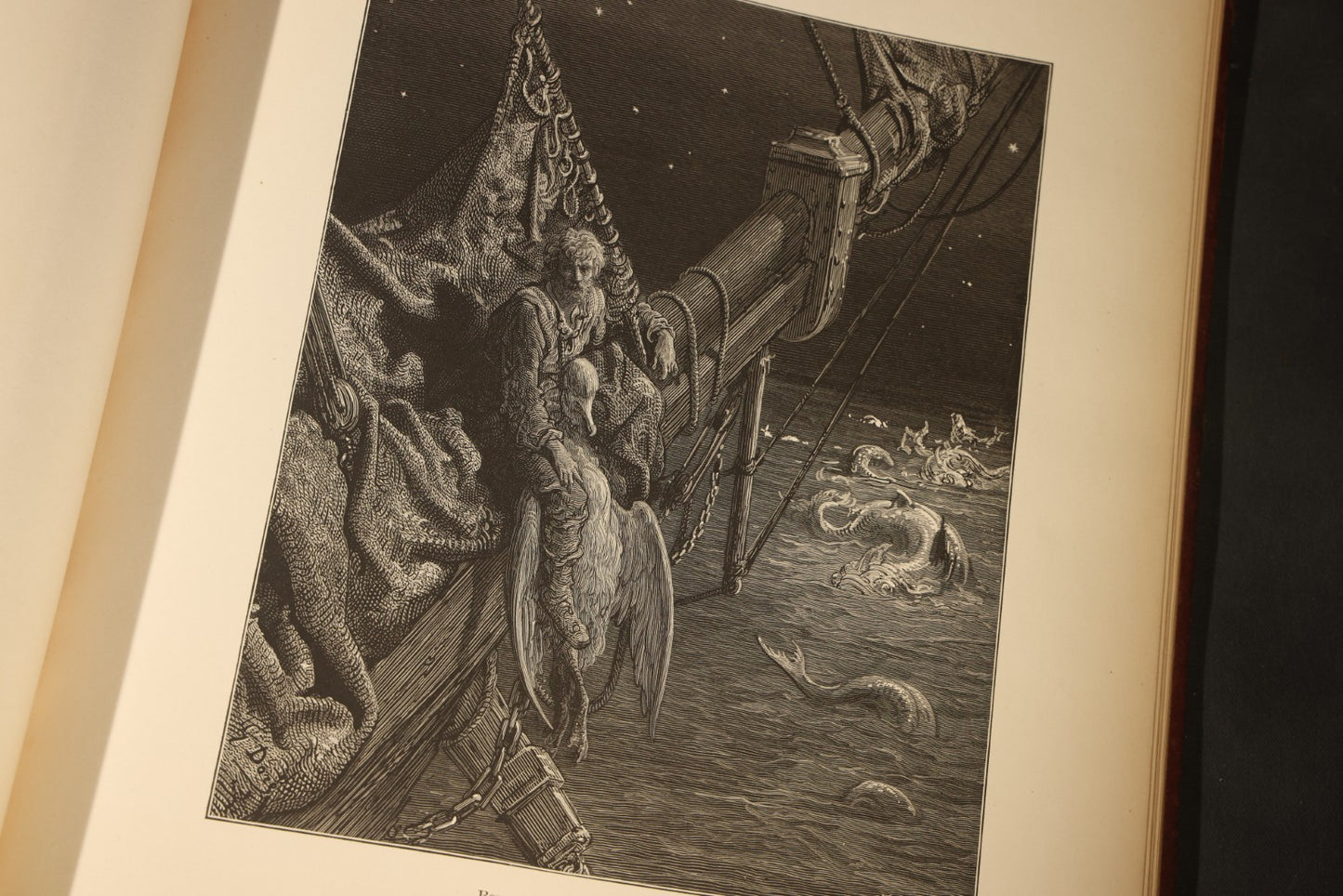"The Rime of the Ancient Mariner" Antique Illustrated Book by Samuel Taylor Coleridge, Illustrated by Gustave Dore, with Albatross Cover Design