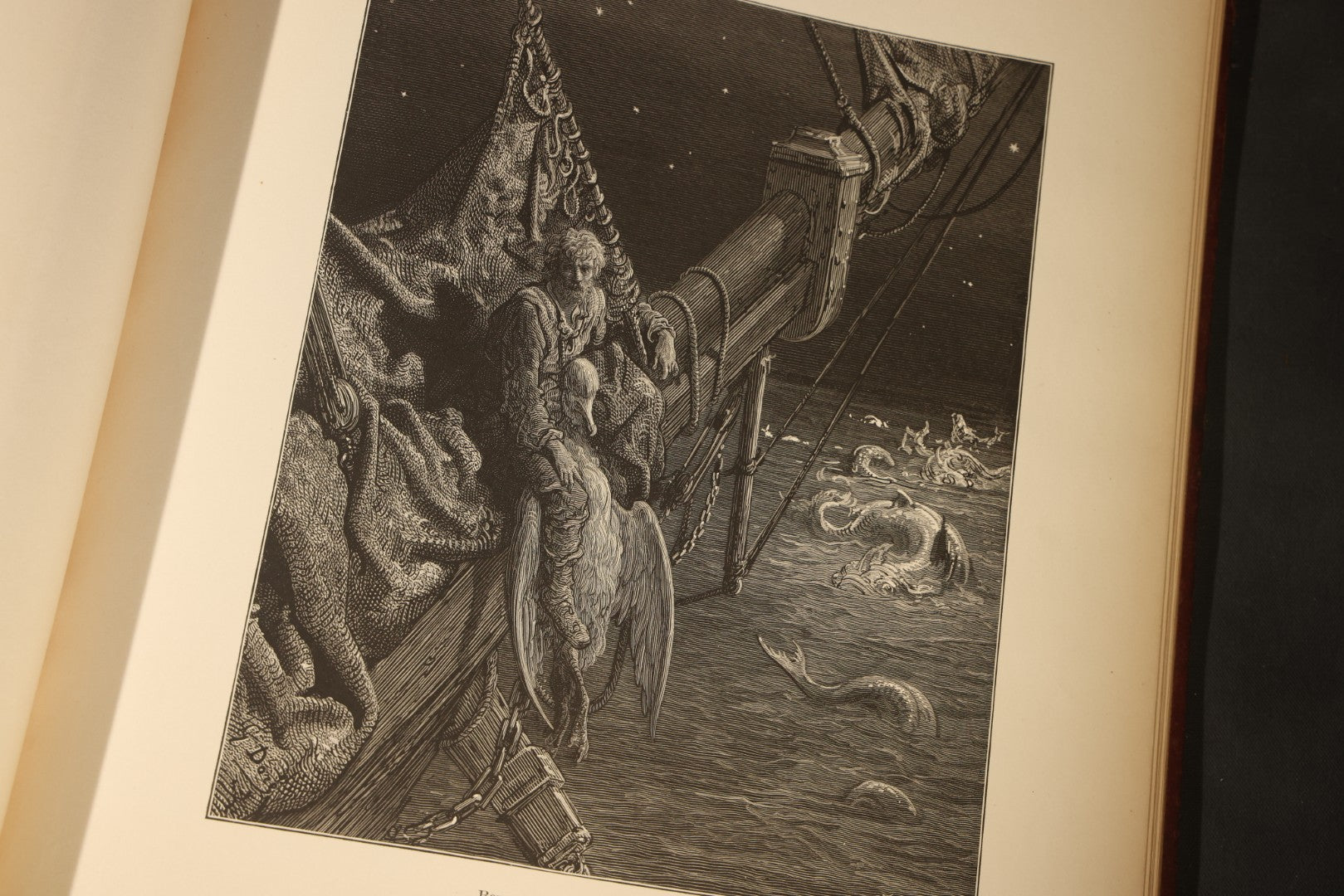 "The Rime of the Ancient Mariner" Antique Illustrated Book by Samuel Taylor Coleridge, Illustrated by Gustave Dore, with Albatross Cover Design