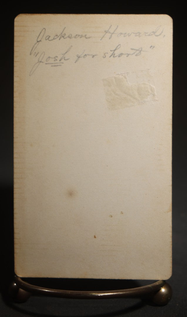 Antique Carte De Visite C.D.V. Photograph of a Young Black Man Identified as Jackson Howard, "Josh for Short"