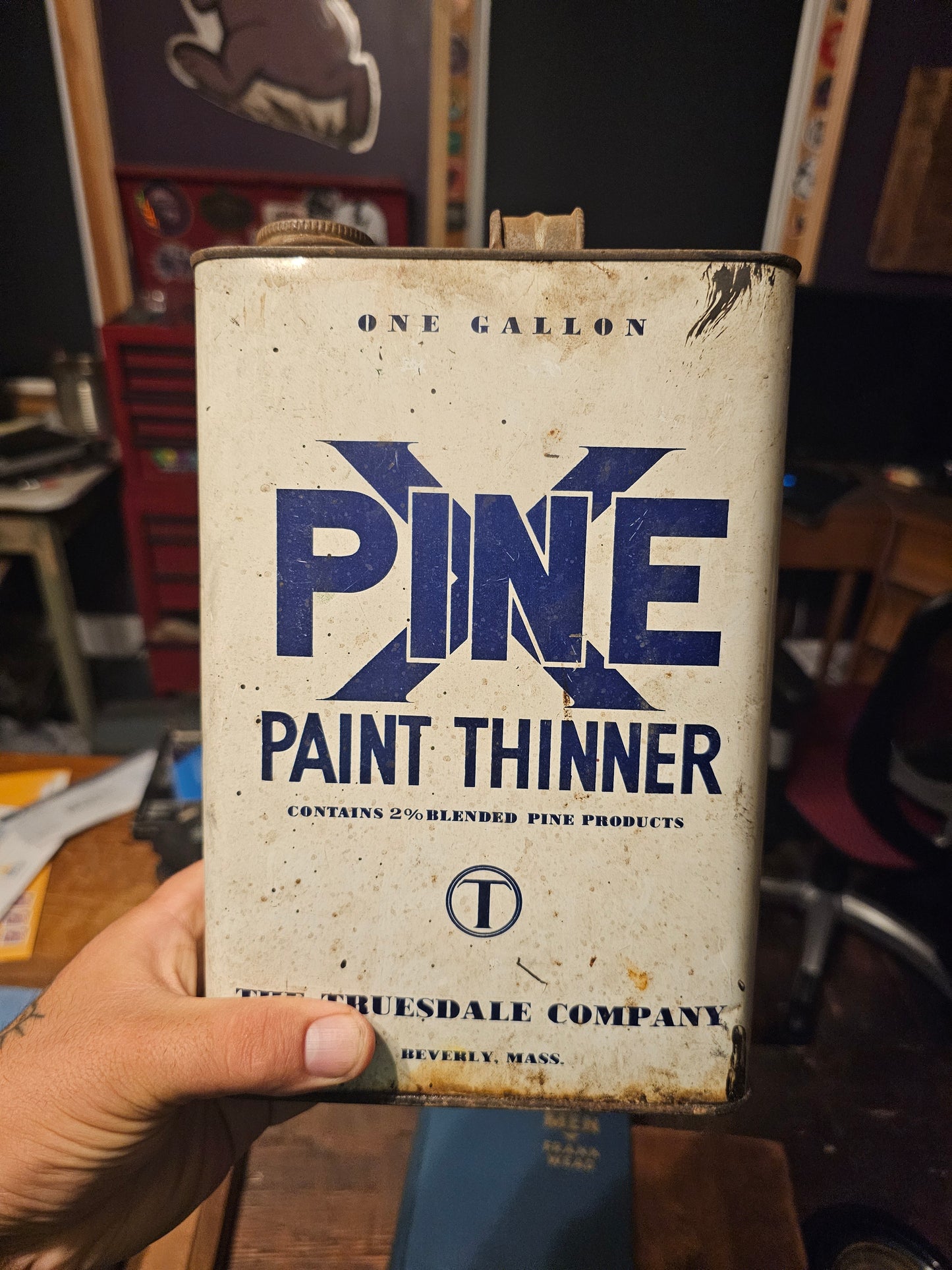 Vintage Pine X Paint Thinner 1 Gallon Tin Can