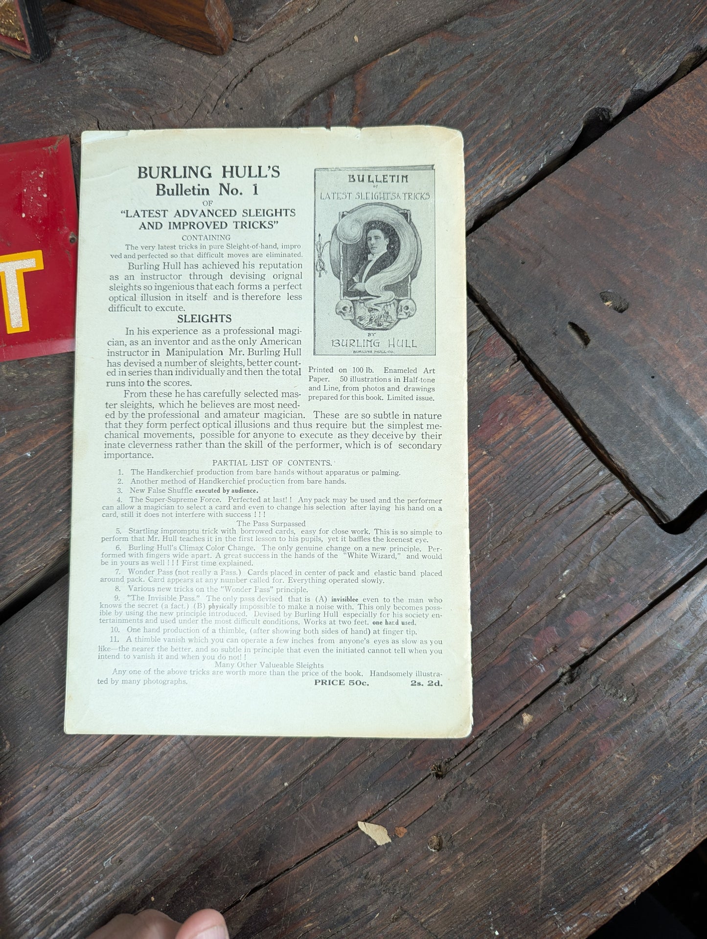 Lot 103 - Grouping Of Vintage Magic Ephemera Including Card Trick Booklets, Sleight Of Hand Booklet, Etc. 8+ Pieces