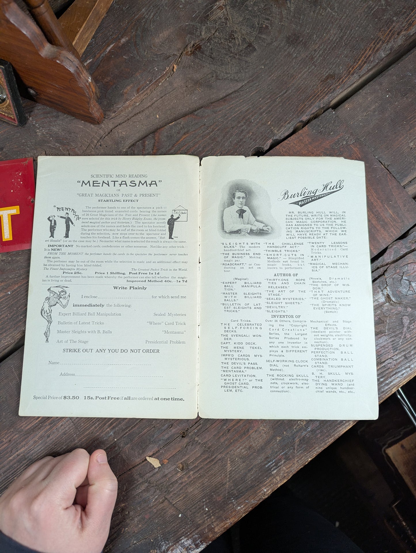 Lot 103 - Grouping Of Vintage Magic Ephemera Including Card Trick Booklets, Sleight Of Hand Booklet, Etc. 8+ Pieces