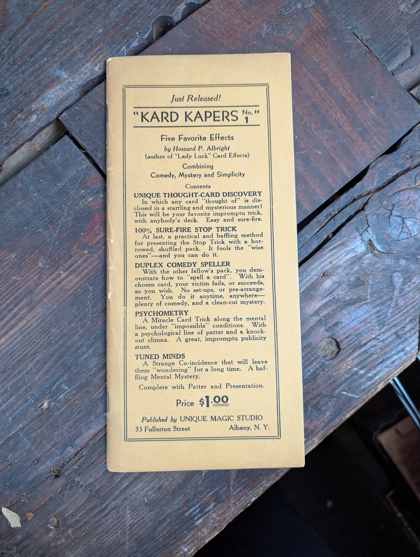 Lot 103 - Grouping Of Vintage Magic Ephemera Including Card Trick Booklets, Sleight Of Hand Booklet, Etc. 8+ Pieces