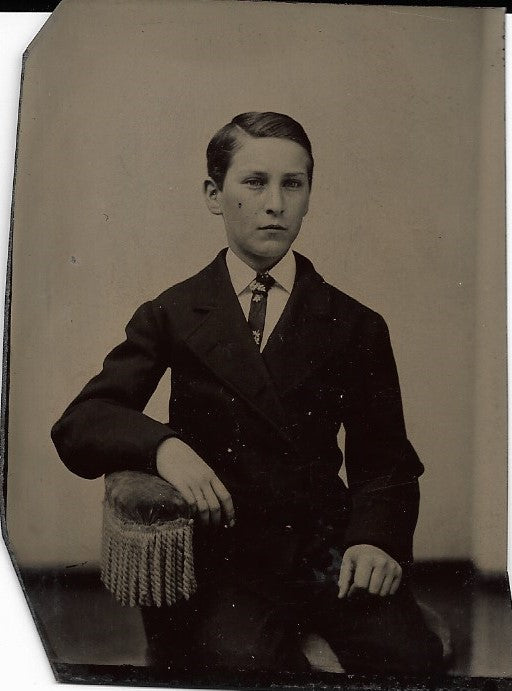 Tintype Photograph of a Young Schoolboy