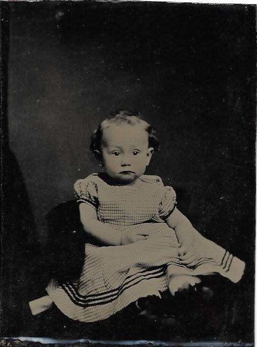 Tintype Photograph of a Wide-Eyed Baby