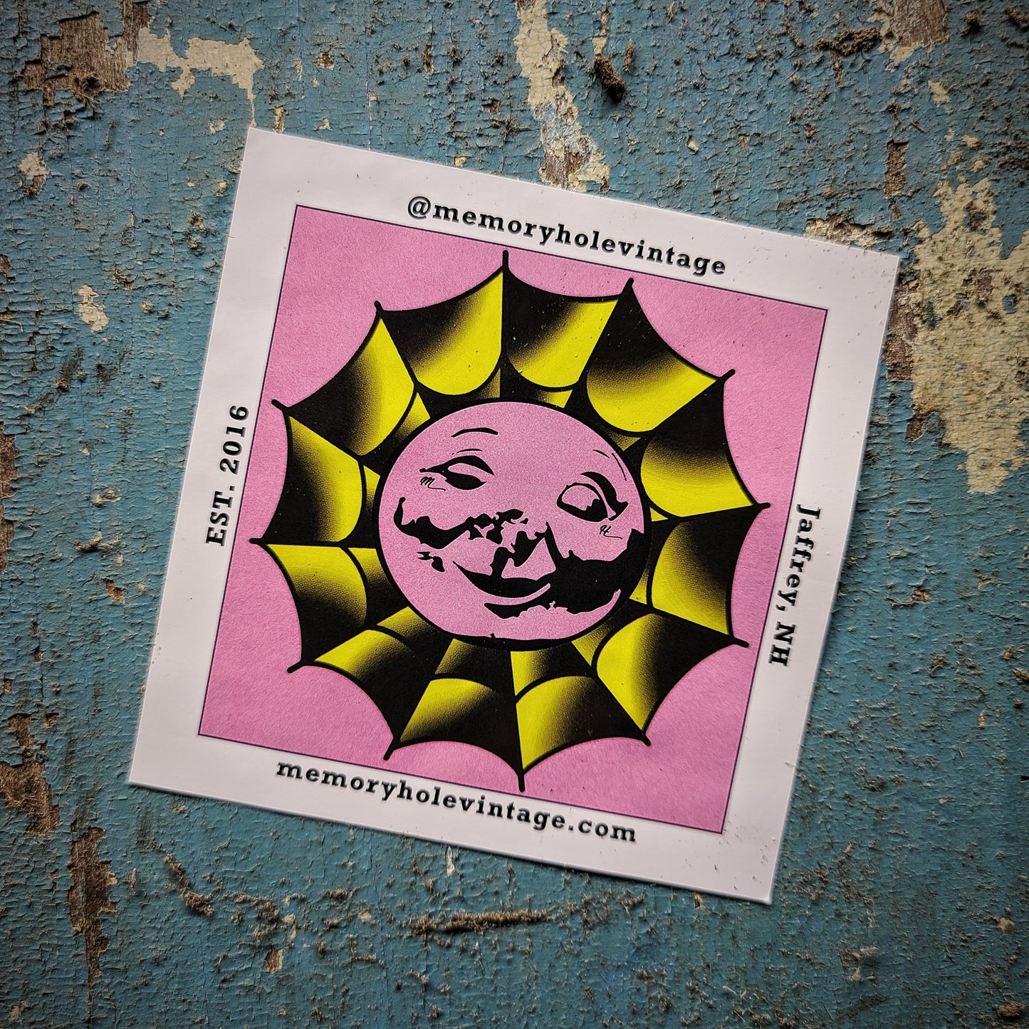 MHV Moonface Spider Web Sticker 3 Pack - 3" Vinyl Stickers