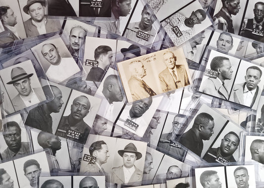 Original Mugshot Photos of Greasers & Gamblers with Arrest Records, 1940s-1960s