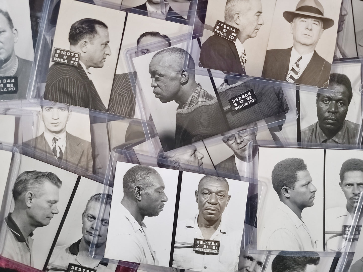 Original Mugshot Photos of Greasers & Gamblers with Arrest Records, 1940s-1960s