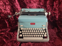 Royal Model FP Manual Desktop Typewriter in Sea Blue Color, 1961