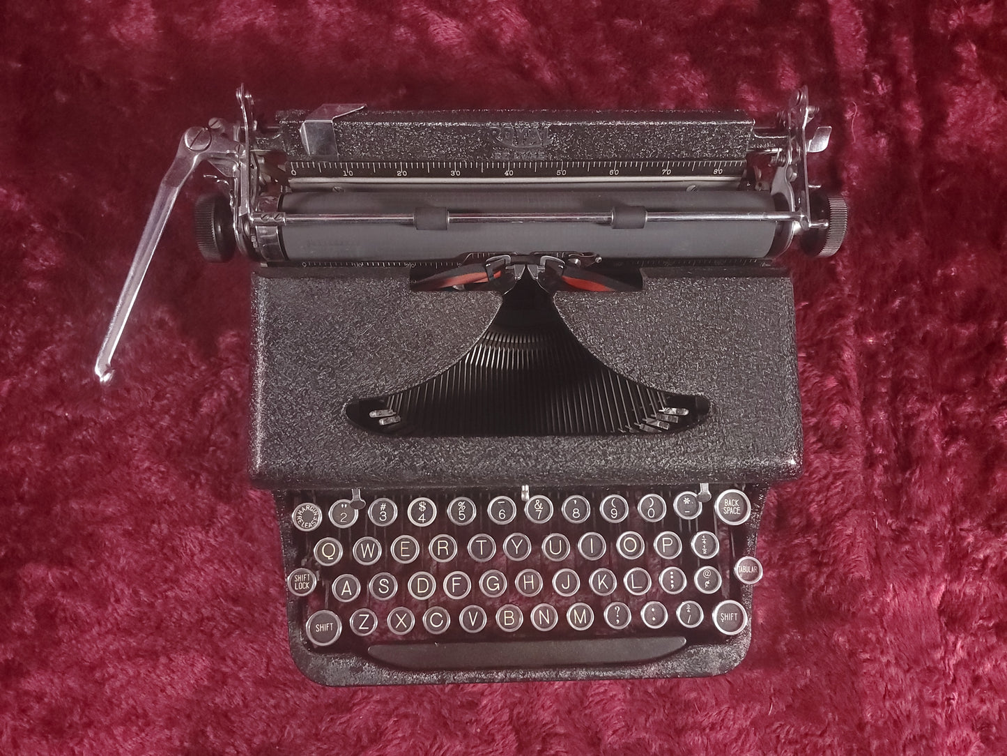 Royal De Luxe Chrome Plated Manual Portable Typewriter with Case, 1936