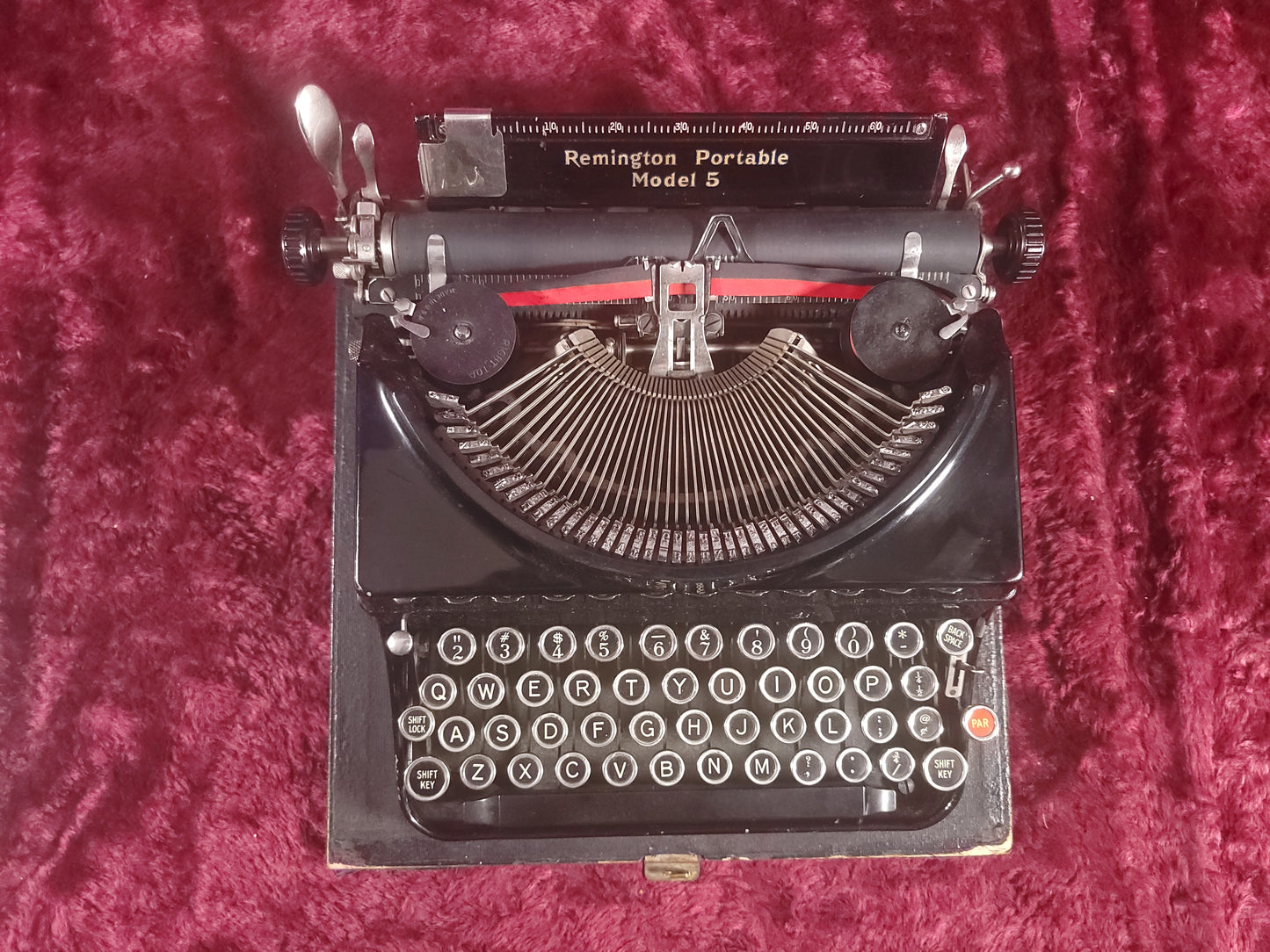 Remington Portable Model 5 Manual Portable Typewriter with Case, 1934