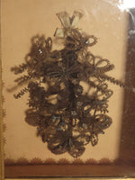 Victorian Memento Mori Hair Art Shadow Box Bouquet