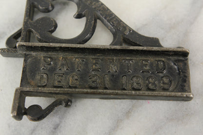 F.S. Jewett Cast Iron Shelf Bracket, Pateneted 1889, Laconia NH