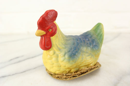 Antique German Composition Hen Candy Basket Topper