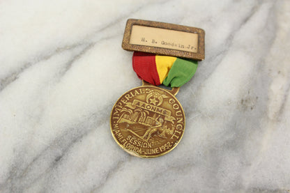 Shriners AAONMS Imperial Council 78th Annual Session Ribbon Badge in Case, 1952