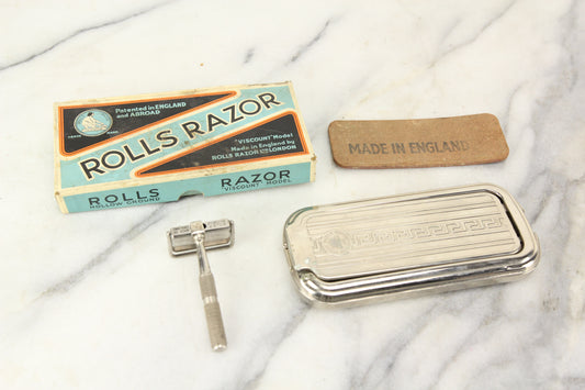 Rolls Razor Viscount Model Safety Razor Kit in Box, Made in England