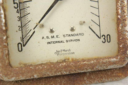 A.S.M.E. Standard Internal Syphon Square Shaped Gauge by Jas. P. Marsh Corp.