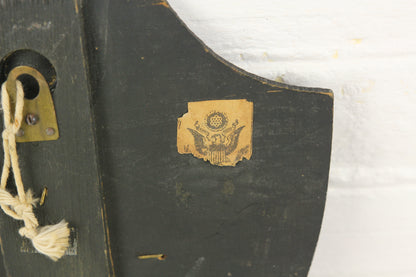 United States Seal Wood Plaque with Tin Eagle "E Plurbus Unum" Wall Hanger - 8.5 x 10"