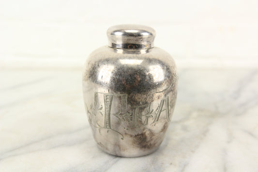 Quadruple Silver Plated Tea Caddy, Stevens Silver Co., Portland, Maine