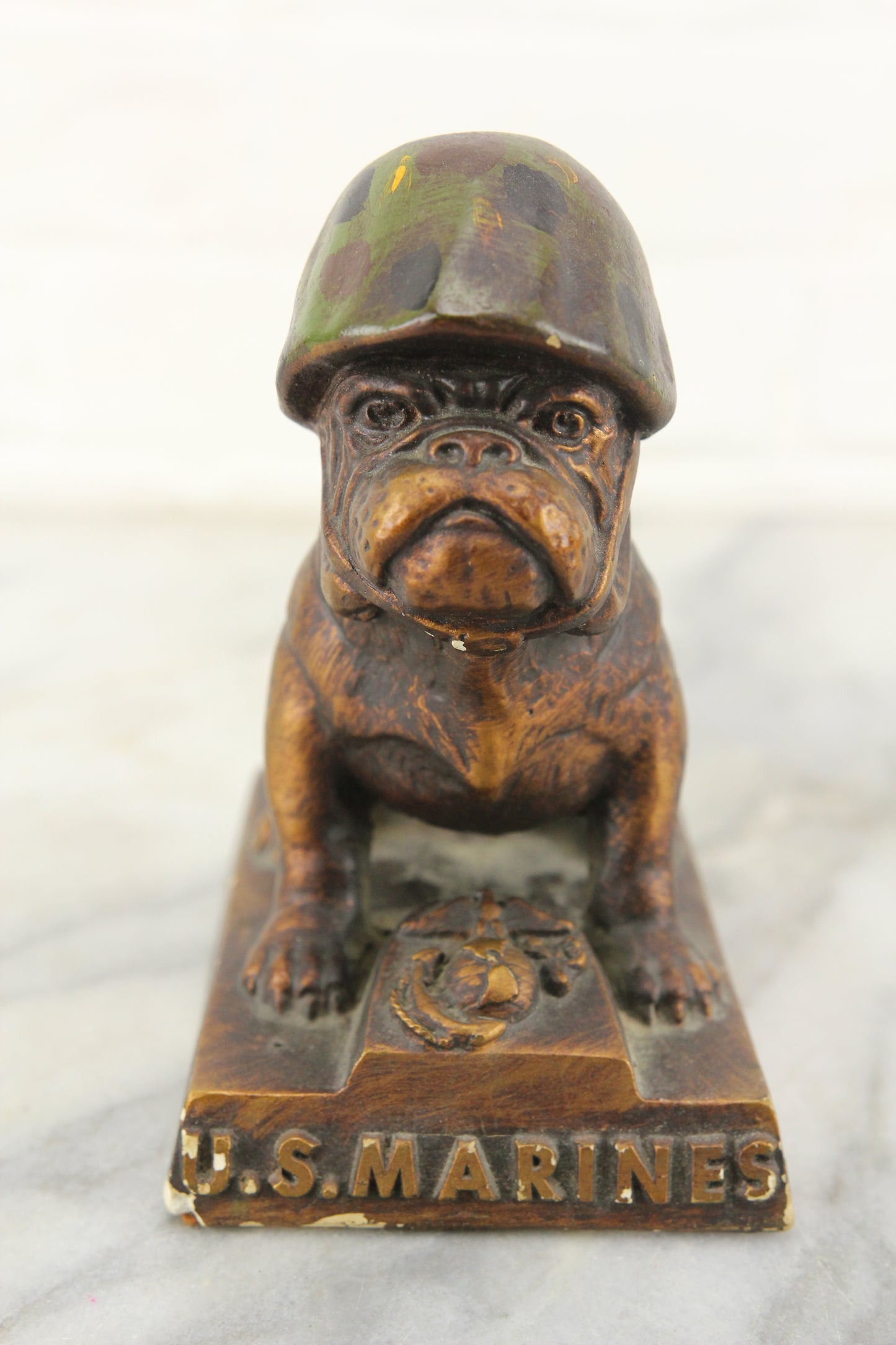 Chalkware United States Marines Bull Dog Statue