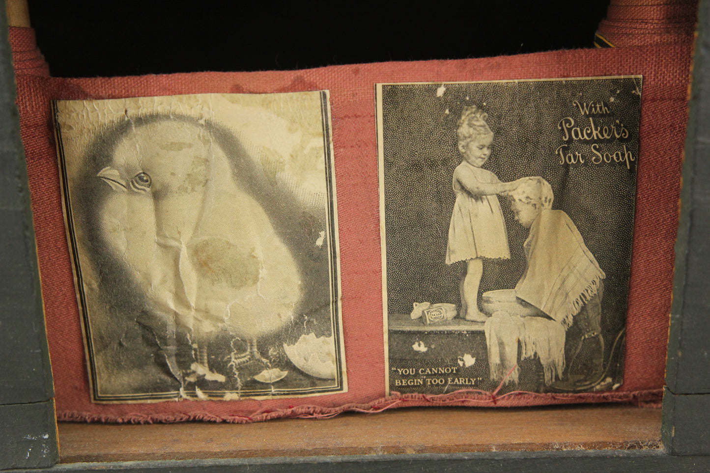Antique 3D Scrolling Cloth Scrapbook Wood Box