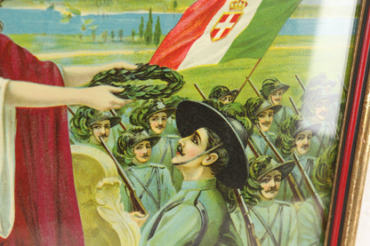 Kingdom of Italy World War I Chromolithograph Print in Frame - 15.5 x 19.25"