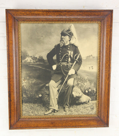 Civil War GAR Union Officer Veteran Framed Photograph - 18.25 x 21"