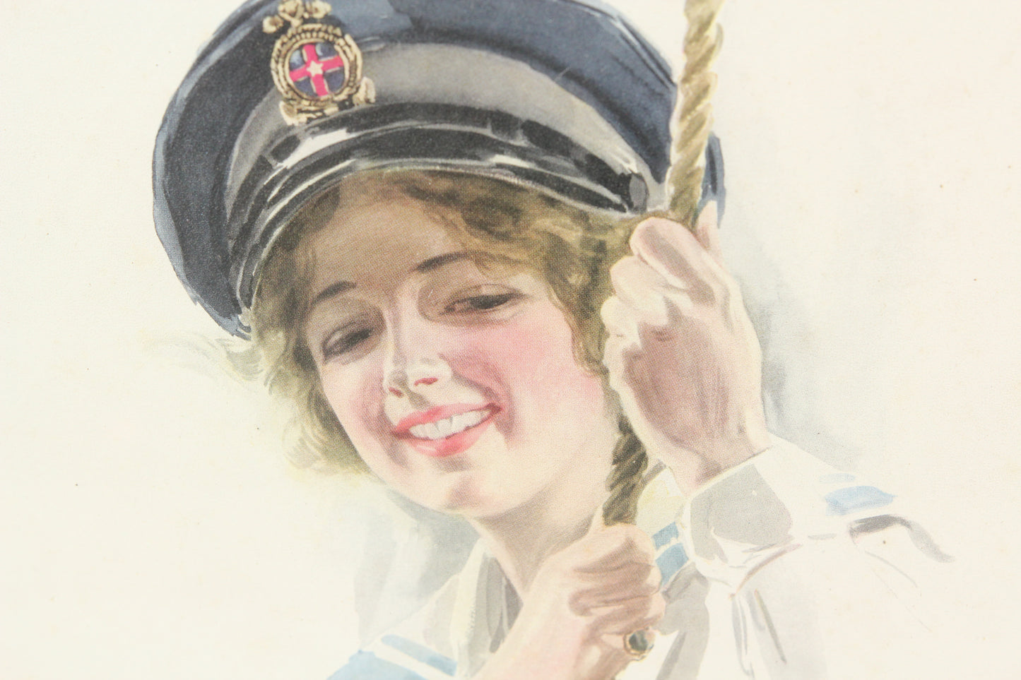 Pretty Woman Sailor Print by Harrison Fisher for Cosmopolitan, 1913 - 14.5 x 17.75"