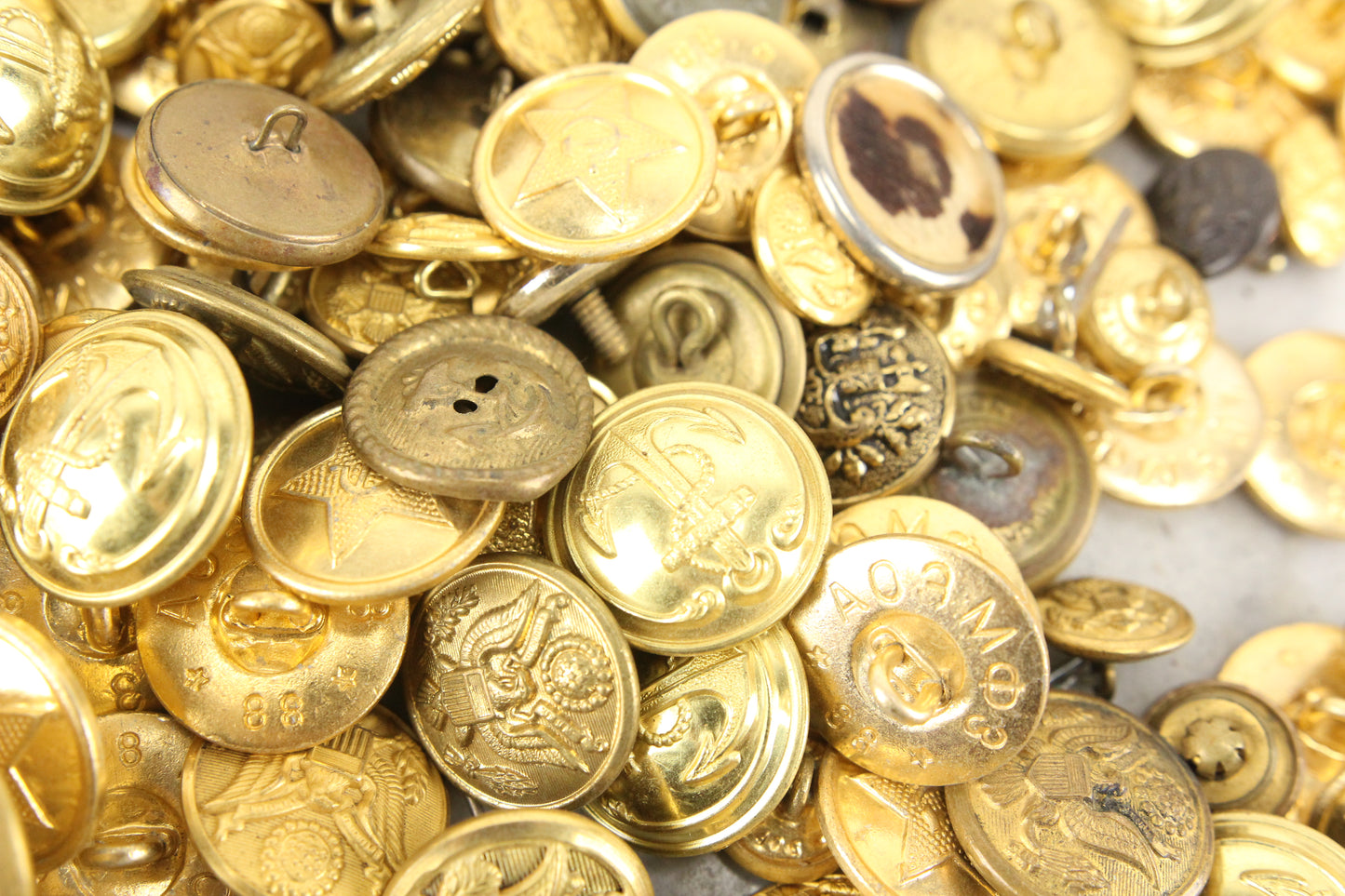 Assorted Vintage Military-Style Buttons