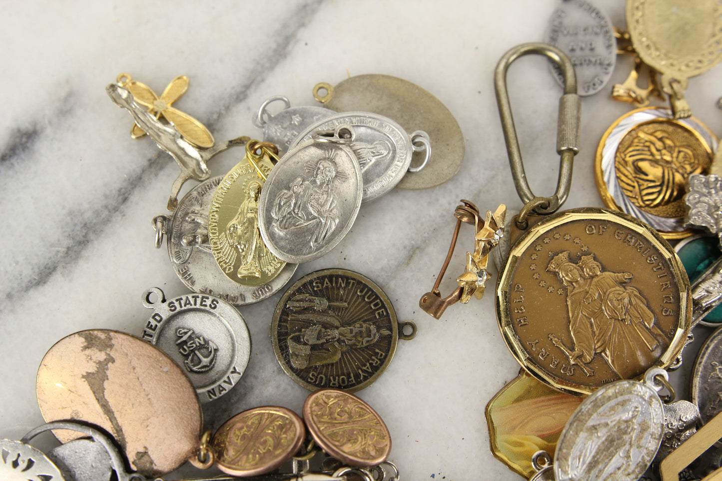 Assorted Vintage Religious Charms and Tokens