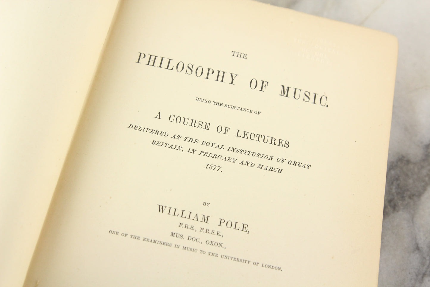 The Philosophy of Music by William Pole, Copyright 1879