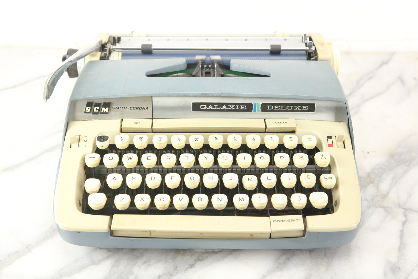 Smith-Corona Galaxie Deluxe Portable Typewriter with Case, 1960s