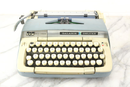 Smith-Corona Galaxie Deluxe Portable Typewriter with Case, 1960s