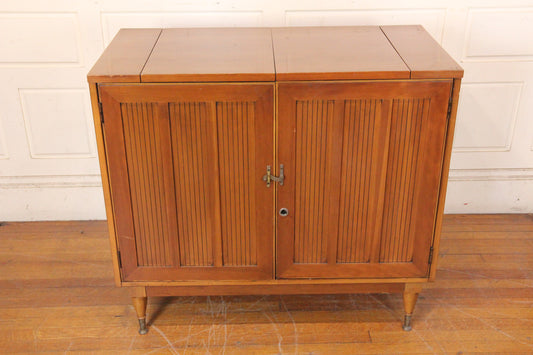 Mid-Century Modern Fold-Out Bar Storage Cabinet by Extensole