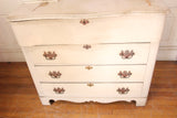 Dirty White Project Four Drawer Dresser with Glove Boxes and Swing Mirror