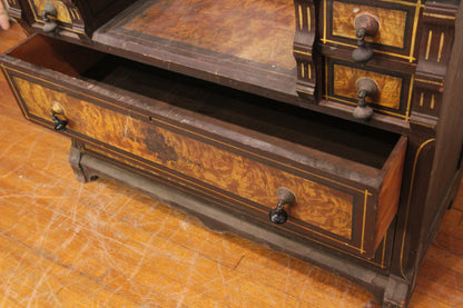 Victorian Dropwell Six Drawer Dresser with Mirror
