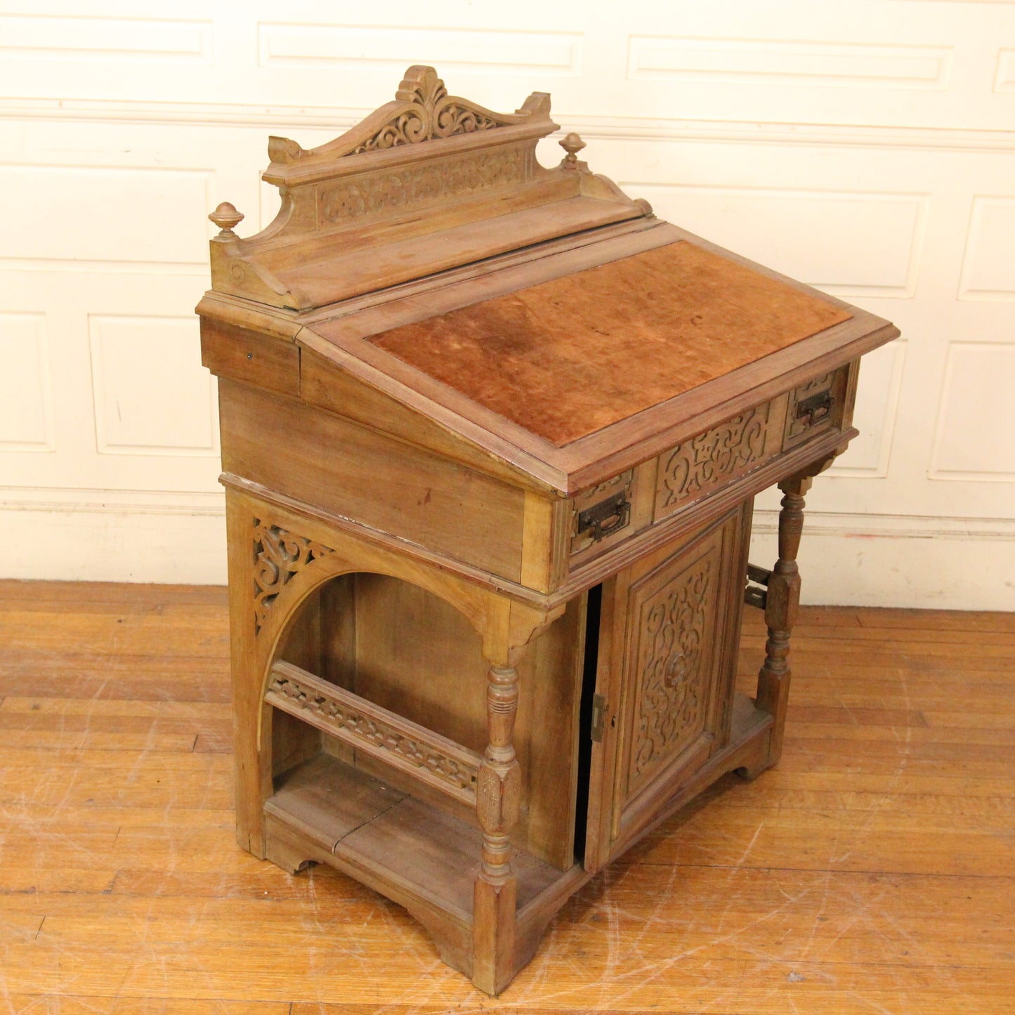 19th Century Felt-Top Davenport Desk