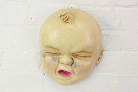 Chalkware Crying Baby Tattoo Reference Wall Hanger