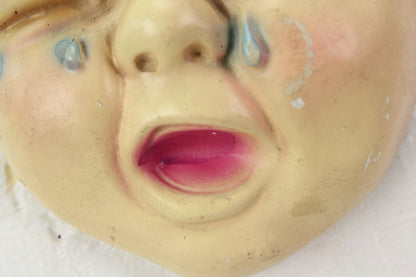 Chalkware Crying Baby Tattoo Reference Wall Hanger