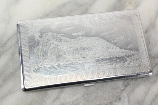 Gibraltar Polished Chrome Cigarette Case Holder by Mayell, Made in England