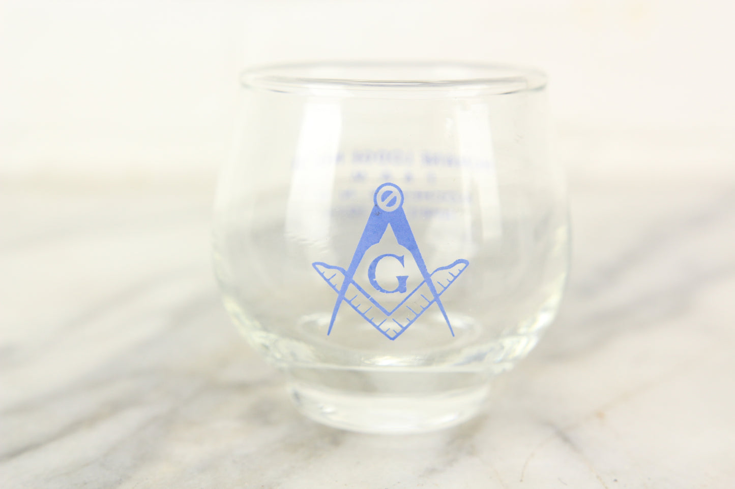 Freemasons Humane Lodge Glass Drinking Cups, Dated 1975, Rochester, NH, Set of 4