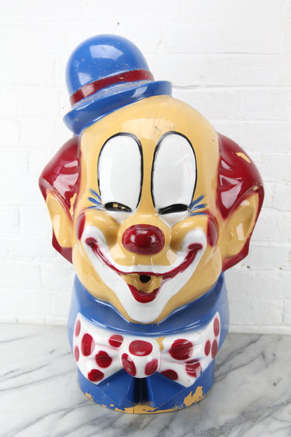 Windy Corp. Clown Figure Plastic Helium Tank Topper Cover "Mr. Windy," 1974