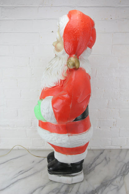 Christmas Santa Claus Plastic Vintage Blowmold by Poloron, 31"