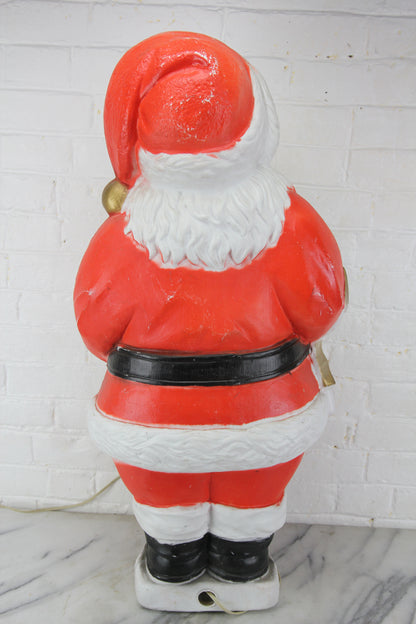 Christmas Santa Claus Plastic Vintage Blowmold by Poloron, 31"
